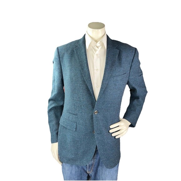Hugo Boss Jonston2 42R Slim Fit Blazer Textured Tweed Wool Cotton Silk Cashmere - Picture 2 of 13